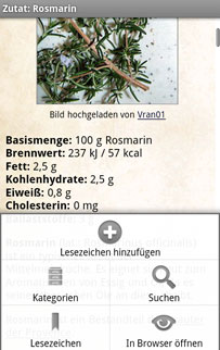 Rosmarin mit Menü