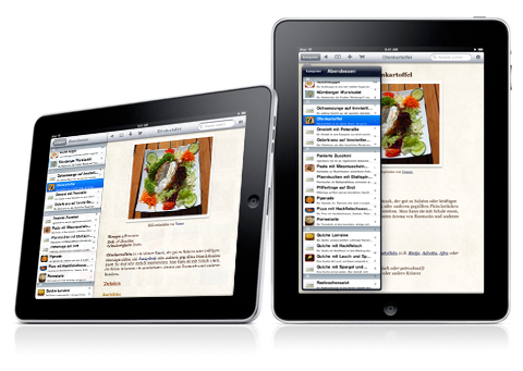 Rezepte auf dem iPad